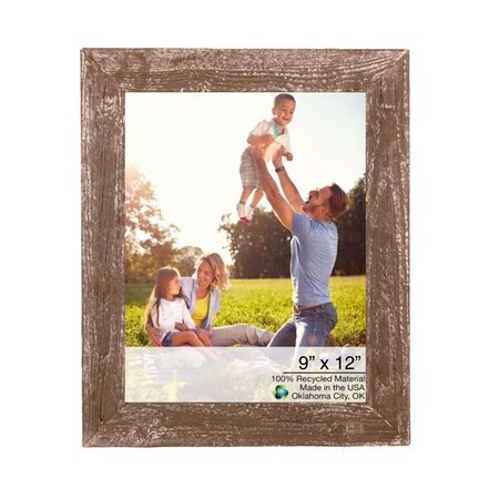Palacedesigns 9 x 12 in. Rustic Farmhouse Espresso Brown Wood Picture Frame PA3658073